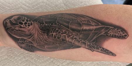 Bob Tyrrell - Realistic Turtle Tattoo