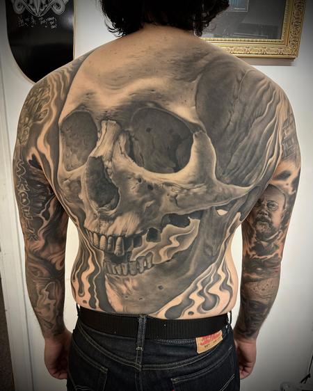 Tattoos - Skull Back Tattoo - 146328