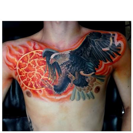 Tattoos - Eagle and sun chest piece - 89832