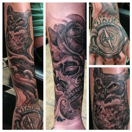 Tattoos - Start to a black and gray sleeve - 76041