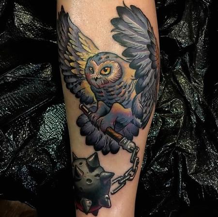 Tattoos - Owl & Mace - 99943