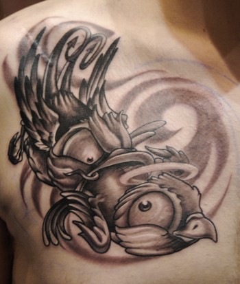 Tattoos - good/evil Sparrows  - 44879