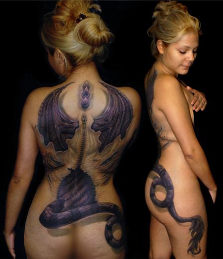 Tattoos - Dragon in humans clothing. - 59965