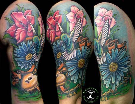 30 Flower Sleeve Tattoos  Colorful flower tattoo Tattoos for women half  sleeve Sleeve tattoos for women