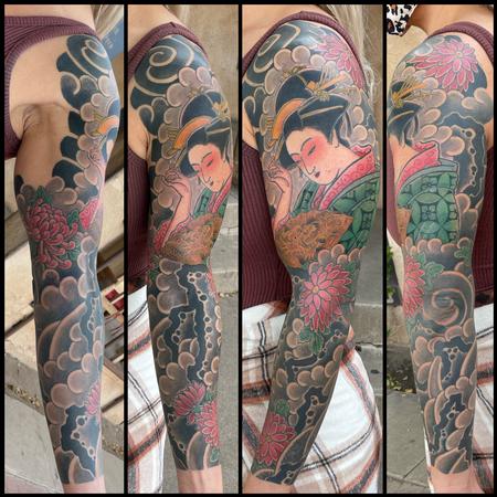 Tattoos - Geisha with Chrysanthemum sleeve - 145588