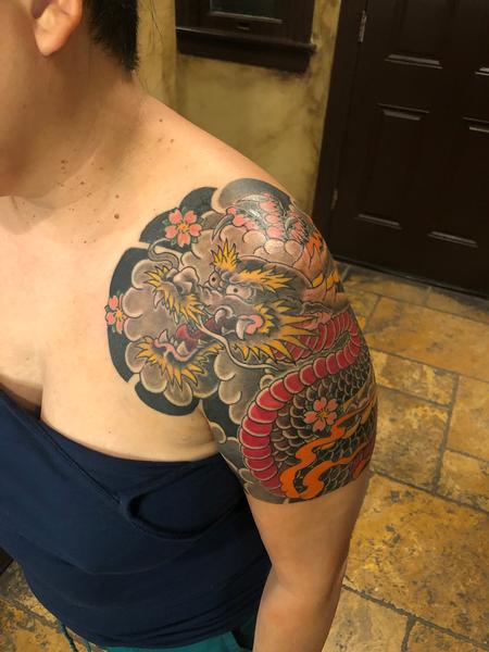 Boston Rogoz - Japanese dragon chest panel and quarter sleeve