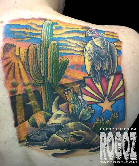Boston Rogoz - Arizona Desert Scene tattoo