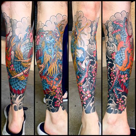 Tattoos - Dragon lower leg - 143386