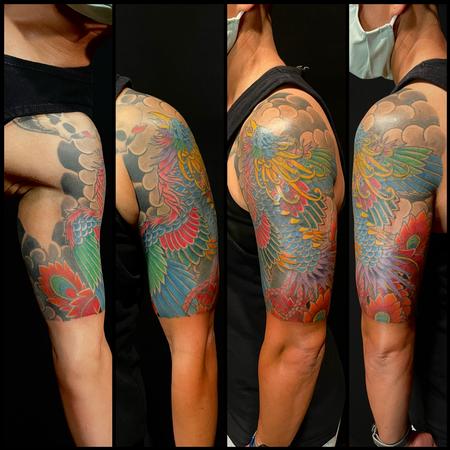 Boston Rogoz - Japanese Phoenix half sleeve