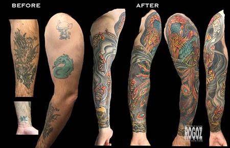 Tattoos - Phoenix sleeve cover-up tattoo - 102018