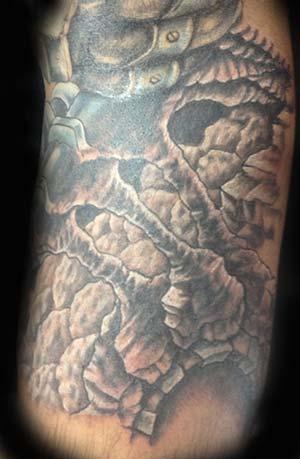 Bio-organic tattoo by Chad Miskimon – Evolved Body Arts