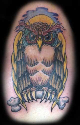 Tattoos - Color Owl Tattoo - 70710
