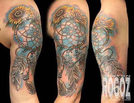 Tattoos - Dreamcatcher with Sunflowers - 107921