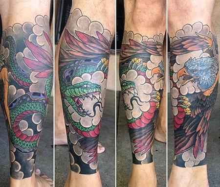 Tattoos - eagle vs snake - 139457