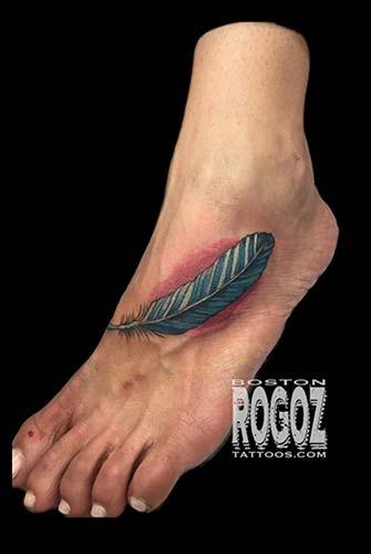Boston Rogoz - Feather foot tattoo