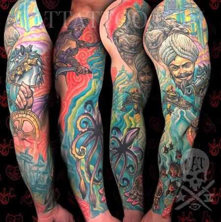 Genie sleeve  Tattoo Design