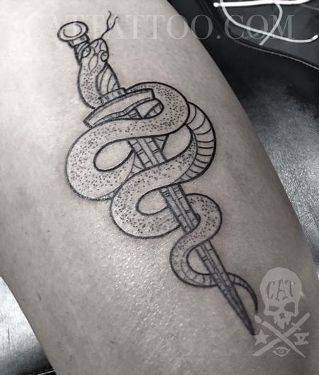 Snake and Sword Tattoo Design