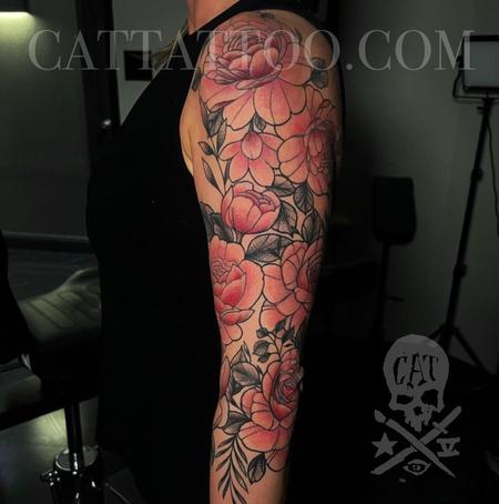 Flower Sleeve Tattoo Design Thumbnail