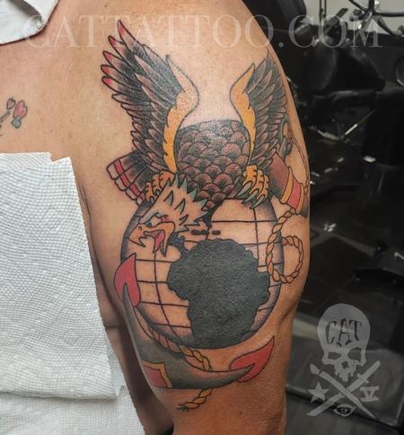 Eagle Globe and Anchor Tattoo Design Thumbnail