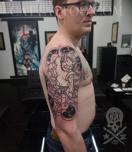 Tattoos - Raijin in-progress - 143611