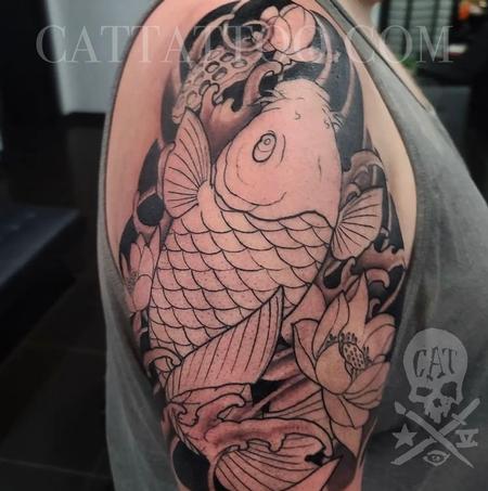 Tattoos - In Progress Koi half sleeve - 142989