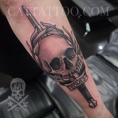 Skull and Dagger Tattoo Design