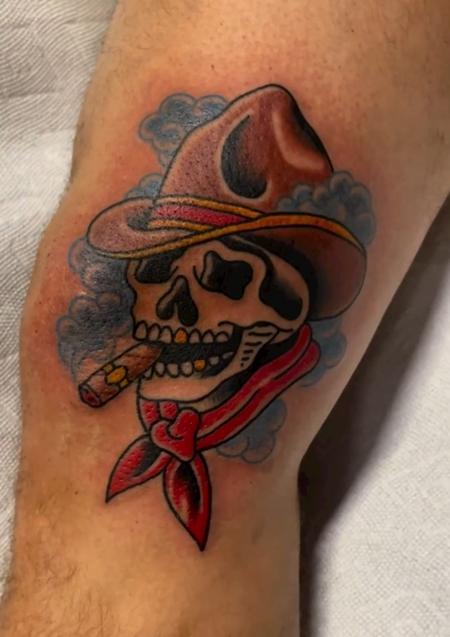 Justin Gorbey - Traditional Smoking Cowboy Skull