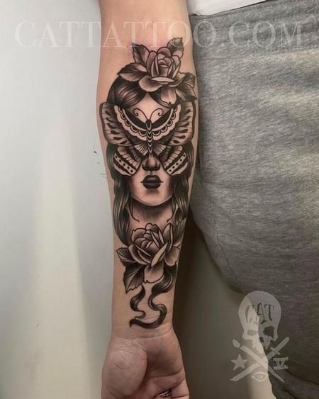 Drew Giles - Butterfly Lady tattoo