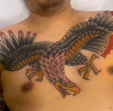 Justin Gorbey - Traditional Eagle Chest Tattoo