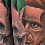 Man with skull and flowers  Tattoo Thumbnail