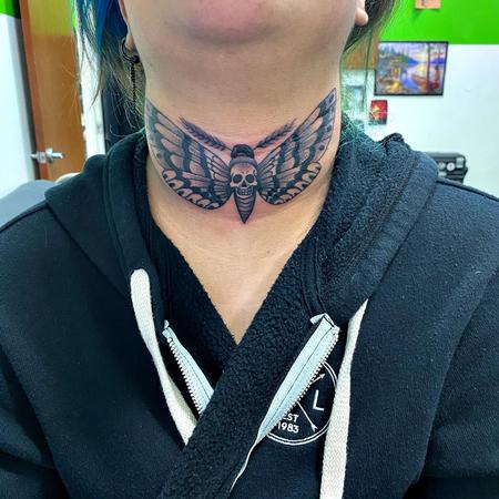 Tattoos - Neck Moth - 142738