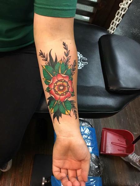 Tattoos - traditional flower - 134162