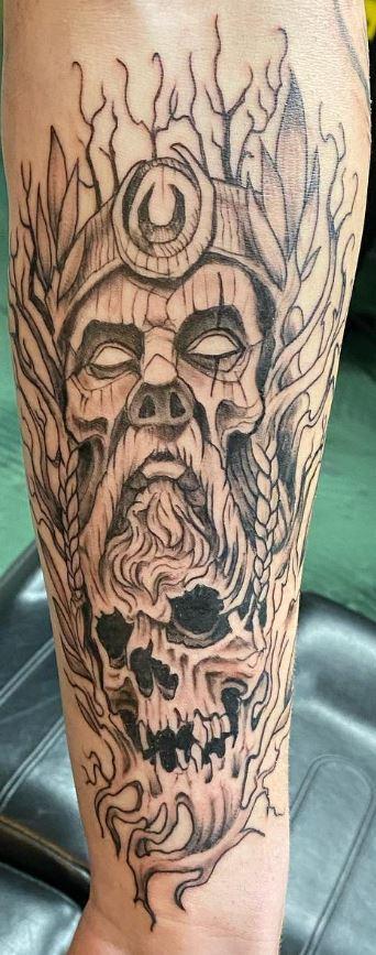 Norse god of death tattoo