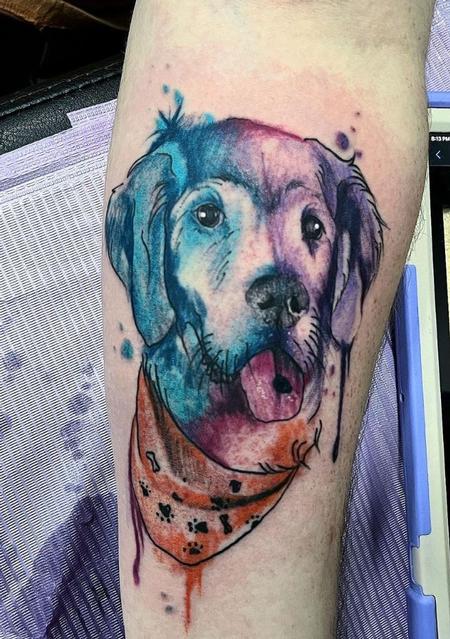 Tattoos - watercolor doggy  - 144280