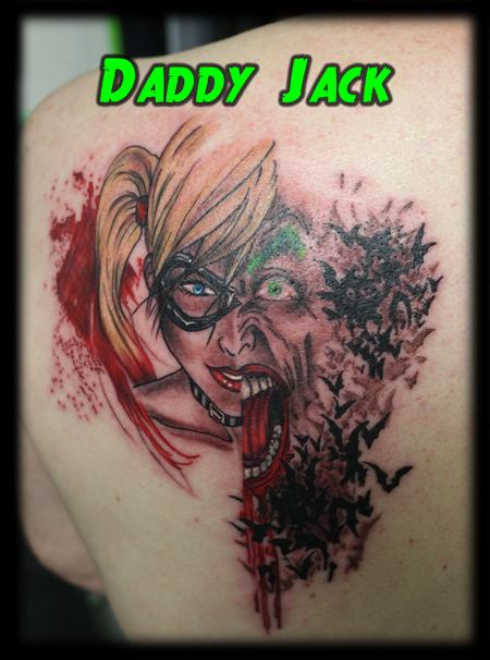 Daddy Jack - Joker_HarleyQuinn_bats_animated_tattooByJack