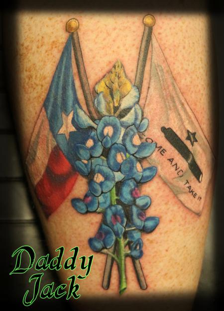 Tattoos - Texas_Theme_Blue_Bonnets_Daddy_Jack - 129107