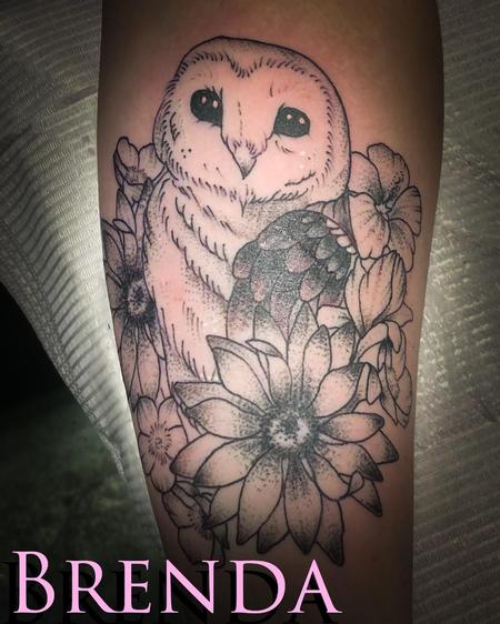 Brenda Kaye - Owl and Flowers