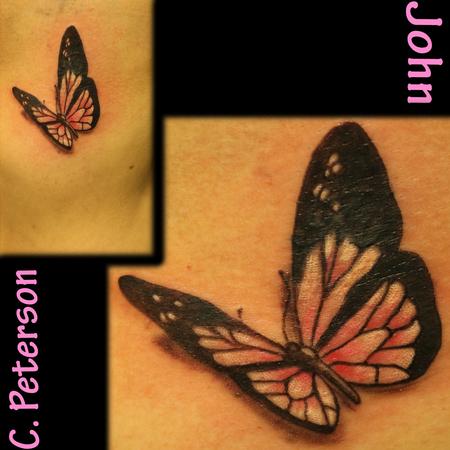 Tattoos - A fluttering butterfly cover up by John - 131302