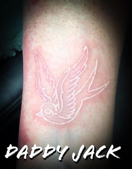 Tattoos - White Ink Sparrow - 138992