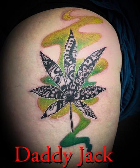 Tattoos - Trippy Pot Leaf - 138032