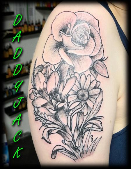 Tattoos - Dot Work Flowers By Jack - 133814