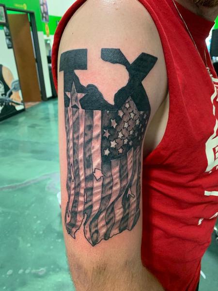 Mario Padilla - Texas & American Flag