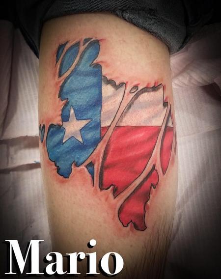 Mario Padilla - Texas Flag w/Skin Rip