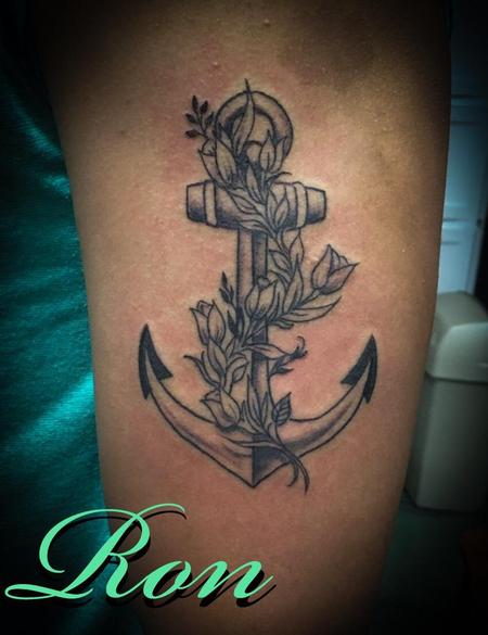 Tattoos - Anchor and Tulips - 139026