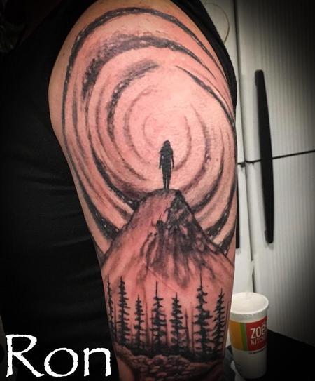 Tattoos - Girl on Mountain w/Galaxy - 139441