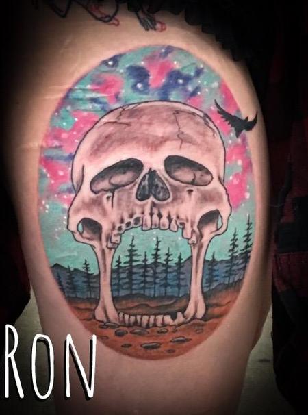 Ron Goulet - Skull Thigh Piece