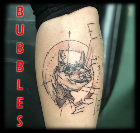 Tattoos - geometric_rhino_bubbles - 133462