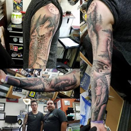 Mario Padilla - Native american wolf sleeve