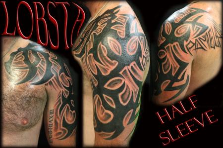 Tattoos - Custom Tribal Half Sleeve - 130458