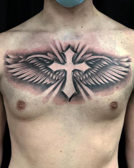 Tattoos - Cross and Wings - 142479